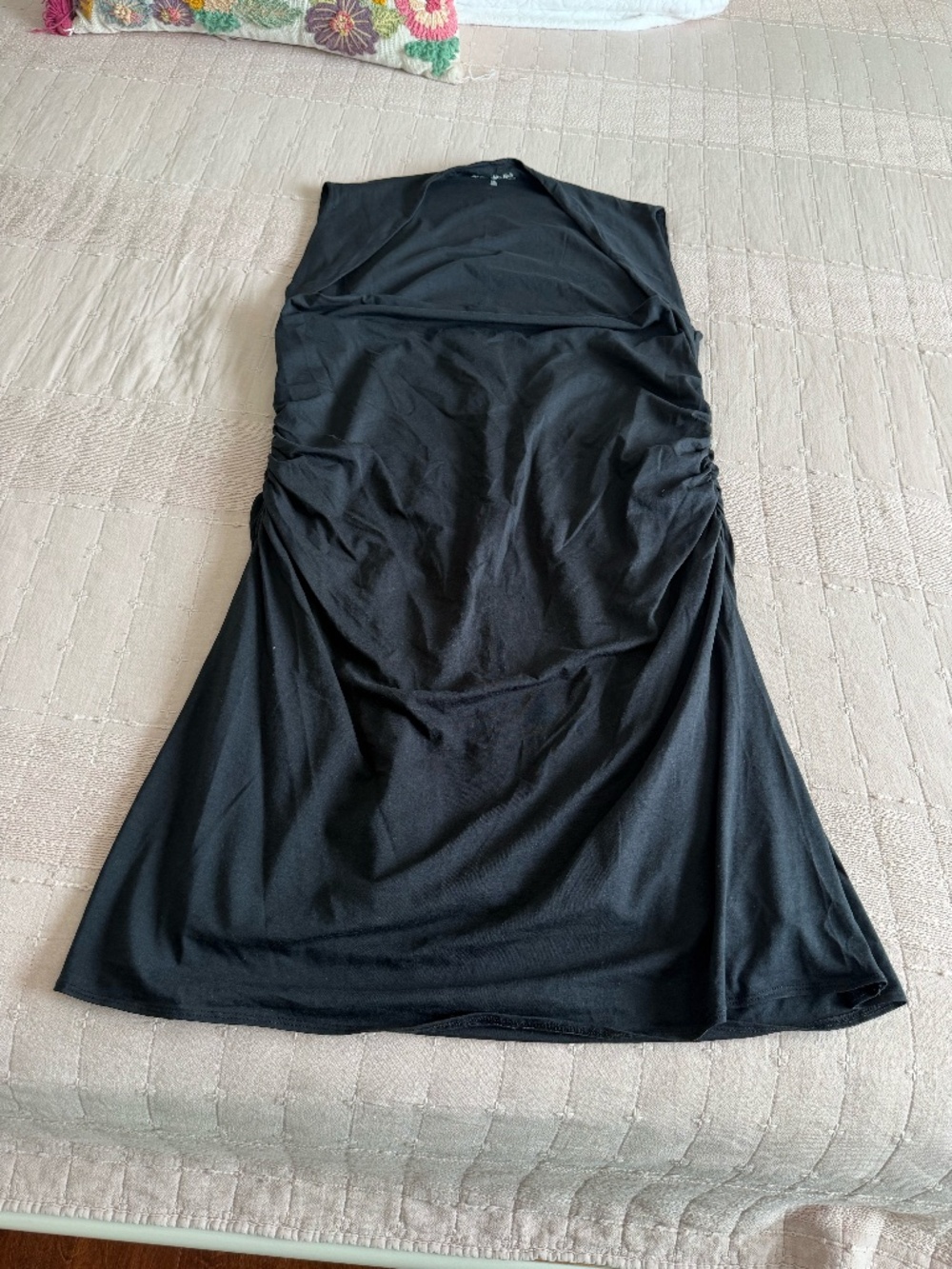 Abercrombie & Fitch Black Ruched Dress Modal Blend